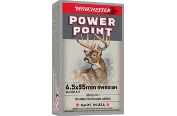 Image of Winchester Super-X RIFLE 6.5x55mm Swedish 140 grain Power-Point Centerfire Rifle Ammo, 20 Rounds, X6555