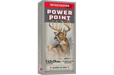 Image of Winchester Super-X RIFLE 7.62x39 mm 123 grain Power-Point Brass Cased Centerfire Rifle Ammo, 20 Rounds, X76239