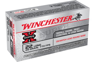 Image of Winchester Super-X RIMFIRE .22 Long Rifle 29 grain CB Match Lead Round Nose Rimfire Ammo, 50 Rounds, X22LRCBMA