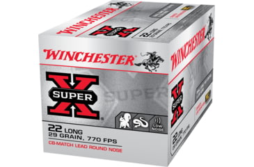 Image of Winchester Super-X RIMFIRE .22 Long Rifle 29 grain CB Match Lead Round Nose Rimfire Ammo, 50 Rounds, X22LRCBMA