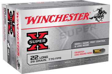 Image of Winchester Super-X RIMFIRE .22 Long Rifle 29 grain CB Match Lead Round Nose Rimfire Ammo, 50 Rounds, X22LRCBMA