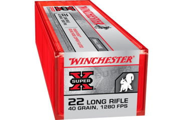 Image of Winchester Super-X RIMFIRE .22 Long Rifle 40 grain Copper Plated Hollow Point Rimfire Ammo, 100 Rounds, X22LRPP1