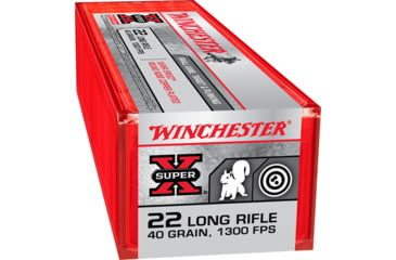 Image of Winchester Super-X RIMFIRE .22 Long Rifle 40 grain Copper Plated Lead Round Nose Rimfire Ammo, 100 Rounds, X22LRSS1