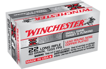 Image of Winchester Super-X RIMFIRE .22 Long Rifle 40 grain Lead Round Nose Rimfire Ammo, 50 Rounds, X22LR