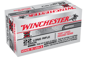 Image of Winchester Super-X RIMFIRE .22 Long Rifle 40 grain T22 Lead Round Nose Rimfire Ammo, 50 Rounds, XT22LR