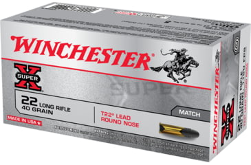 Image of Winchester Super-X RIMFIRE .22 Long Rifle 40 grain T22 Lead Round Nose Rimfire Ammo, 50 Rounds, XT22LR