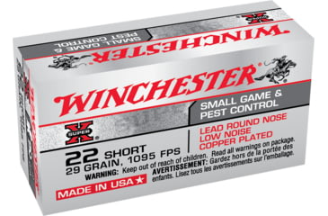 Image of Winchester Super-X RIMFIRE .22 Short 29 grain Copper Plated Lead Round Nose Rimfire Ammo, 50 Rounds, X22S
