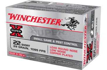 Image of Winchester Super-X RIMFIRE .22 Short 29 grain Copper Plated Lead Round Nose Rimfire Ammo, 50 Rounds, X22S