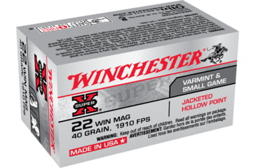 Image of Winchester Super-X RIMFIRE .22 Winchester Magnum Rimfire 40 grain Jacketed Hollow Point Rimfire Ammo, 50 Rounds, X22MH