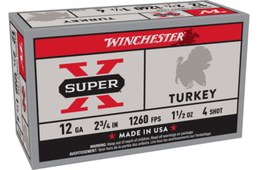 Image of Winchester Super-X Shotshell 12 Gauge 1 1/2 oz 2.75in Centerfire Shotgun Ammo, 10 Rounds, X12MT4