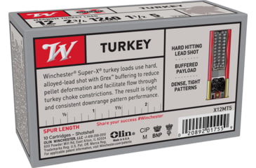 Image of Winchester Super-X Shotshell 12 Gauge 1 1/2 oz 2.75in Centerfire Shotgun Ammo, 10 Rounds, X12MT5