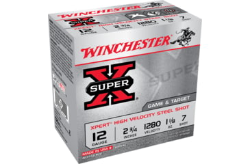 Image of Winchester Super-X Shotshell 12 Gauge 1 1/8 oz 2.75in Centerfire Shotgun Ammo, 25 Rounds, WE12GTH7