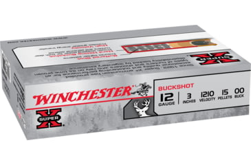 Image of Winchester Super-X Shotshell 12 Gauge 15 Pellets 3in Centerfire Shotgun Buckshot Ammo, 15 Rounds, XB12300VP