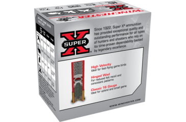Image of Winchester Super-X Shotshell 16 Gauge 1 1/8 oz 2.75in Centerfire Shotgun Ammo, 25 Rounds, X16H7
