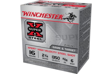 Image of Winchester Super-X Shotshell 16 Gauge 15/16 oz 2.75" Centerfire Shotgun Ammo, 25 Round, WE16GT6