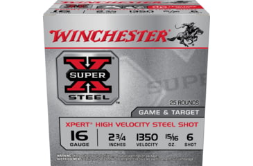 Image of Winchester Super-X Shotshell 16 Gauge 15/16 oz 2.75" Centerfire Shotgun Ammo, 25 Round, WE16GT6