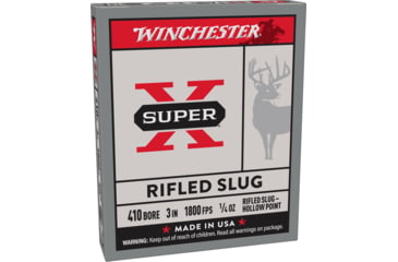 Image of Winchester Super-X Shotshell 410 Bore 1/4 oz 3in Centerfire Shotgun Slug Ammo, 5 Rounds, X413RS5