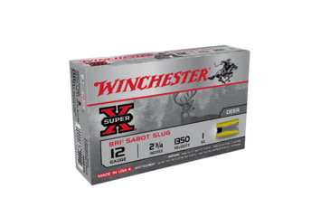 Image of Winchester Super-X Shotshell BRI 12 Gauge 1 oz 2.75in Centerfire Shotgun Slug Ammo, 5 Rounds, XRS12