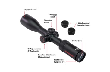 Image of Winchester Supreme Optics 1-4x24mm 30mm Tube IR Rifle Scope, Second Focal Plane, Illuminated Etched Reticle, Black, 1-4x24IR