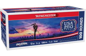 Image of Winchester Universal Light Target 12 Gauge 1 1/8 oz 2 3/4 in Shotgun Ammo, #8, 100 Rounds, 1103460