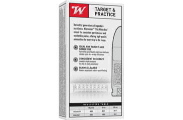 Image of Winchester USA, .45 ACP, 230 Grain, FMJ, Brass Case, Centerfire Pistol Ammo, 50 Rounds Box, Q4170