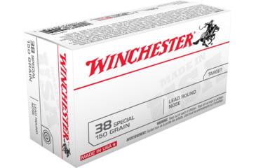 Image of Winchester USA Handgun .38 Special 150 grain Lead Round Nose Centerfire Pistol Ammo, 50 Rounds, Q4196