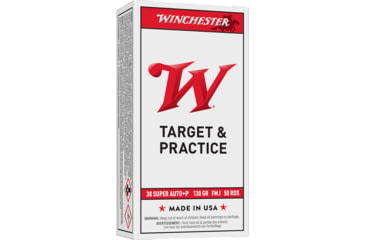 Image of Winchester USA Handgun .38 Super 130 grain Full Metal Jacket Centerfire Pistol Ammo, 500 Round