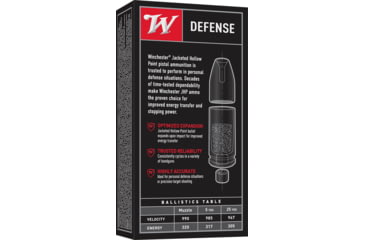 Image of Winchester USA Handgun 9 mm Luger 147 grain Jacketed Hollow Point Centerfire Pistol Ammo, 50 Rounds, USA9JHP2