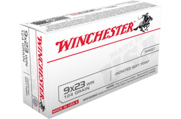 Image of Winchester USA Handgun 9x23mm Winchester 124 grain Jacketed Flat Point Brass Cased Centerfire Pistol Ammo, 50 Rounds, Q4304