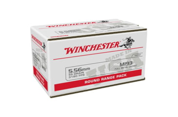 Image of Winchester 5.56x45mm NATO 55 Grain Fuul Metal Jacket Brass Cased Rifle Ammunition, 100 Rounds, WM193100