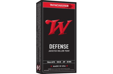 Image of Winchester USA Personal Protection 10mm Auto 147 grain Full Metal Jacket Brass Cased Pistol Ammo, 50 Round, USA10JHP