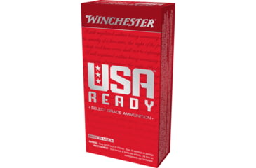 Image of Winchester USA Ready 10mm Auto 180 Grain Full Metal Jacket Flat Nose Brass Cased Pistol Ammo, 50 Rounds, RED19