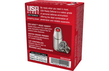 Image of Winchester USA Ready .45 ACP 200 Grain Hex-Vent HP Pistol Ammo, 20 Round, RED45HP