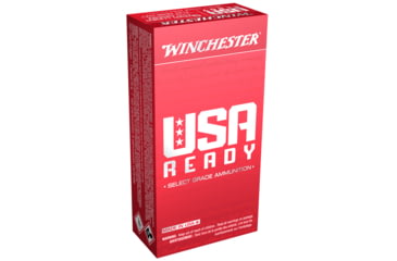 Image of Winchester USA READY 9mm Luger 115 Grain Full Metal Jacket Flat Nose Brass Cased Centerfire Pistol Ammo, 50 Rounds, RED9