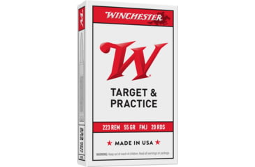 Image of Winchester USA RIFLE .223 Remington, 55 Grain Full Metal Jacket Brass Cased Centerfire Rifle Ammo, 20 Rounds, W223K
