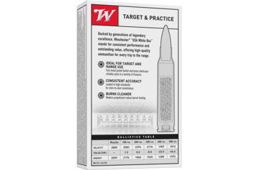 Image of Winchester USA RIFLE .308 Winchester 147 grain Full Metal Jacket Boat Tail Centerfire Rifle Ammo, 20 Rounds, USA3081