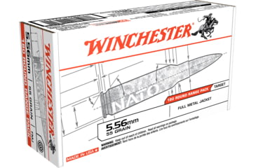 Image of Winchester USA RIFLE 5.56x45mm NATO 55 grain Full Metal Jacket Centerfire Rifle Ammo, 180 Rounds, USA3131W
