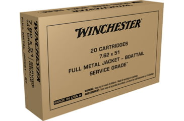 Image of Winchester 7.62x51mm NATO 147 grain Full Metal Jacket Centerfire Rifle Ammo, 20 Rounds, SG76251W