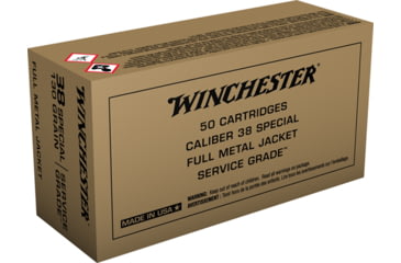 Image of Winchester USA Service grainade Handgun Ammo, .38 Special, Full Metal Jacket, 130 grain, 50 Rounds, SG38W
