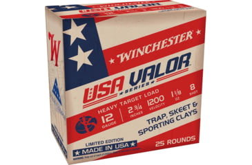 Image of Winchester USA VALOR 12 Gauge 1-1/8oz, 2.75in, 8 Shot Size, Shotgun Ammo, 25 Rounds, USAV128