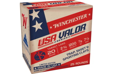 Image of Winchester USA VALOR 20 Gauge 7/8oz, 2.75in, 7.5 Shot Size, Shotgun Ammo, 25 Rounds, USAV207