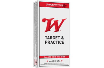 Image of Winchester USA White Box 10mm Auto 180 grain Full Metal Jacket Centerfire Pistol Ammo, 50 Rounds, USA10MM