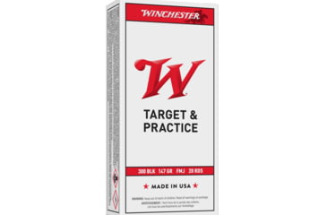 Image of Winchester USA White Box 300 Blackout 147 Grains Full Metal Jacketed Brass Rifle Ammo, 20 Rounds, USA300B147