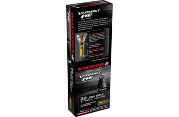 Image of Winchester Varmint HE .22 Long Rifle 37 grain 3/1 Fragmenting Hollow Point Rimfire Ammo, 50 Rounds, S22LRFSP