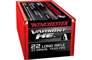 Image of Winchester Varmint HE .22 Long Rifle 37 grain 3/1 Fragmenting Hollow Point Rimfire Ammo, 50 Rounds, S22LRFSP