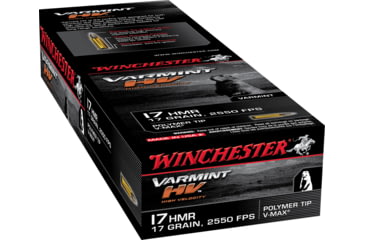 Image of Winchester Varmint HV .17 Hornady Magnum Rimfire 17 grain Polymer Tip V-Max Rimfire Ammo, 50 Rounds, S17HMR1