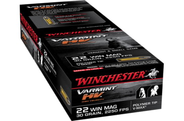 Image of Winchester Varmint HV .22 Winchester Magnum Rimfire 30 grain Polymer Tip Rimfire Ammo, 50 Rounds, S22M2PT