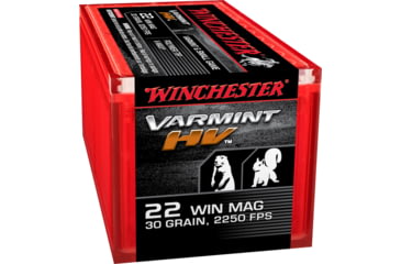 Image of Winchester Varmint HV .22 Winchester Magnum Rimfire 30 grain Polymer Tip Rimfire Ammo, 50 Rounds, S22M2PT