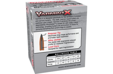Image of Winchester Varmint X RIFLE .22 Hornet 35 grain Rapid Expansion Polymer Tip Centerfire Rifle Ammo, 20 Rounds, X22P