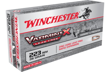 Image of Winchester Varmint X RIFLE .223 Remington 38 grain Zink Core Hollow Point Centerfire Rifle Ammo, 20 Rounds, X223PLF